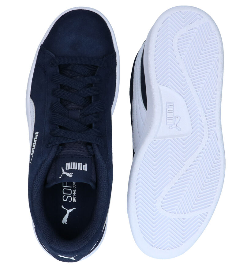 Puma Smash Blauwe Sneakers in daim (293447)