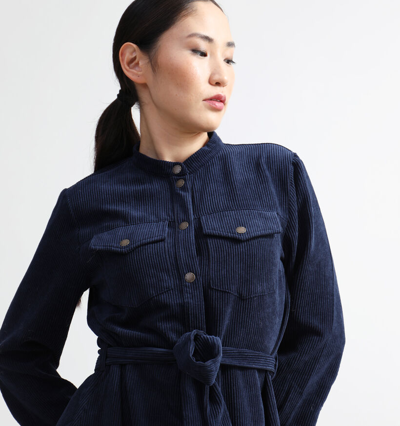 JDY Ullu Blauwe Hemdjurk in ribfluweel voor dames (330956)