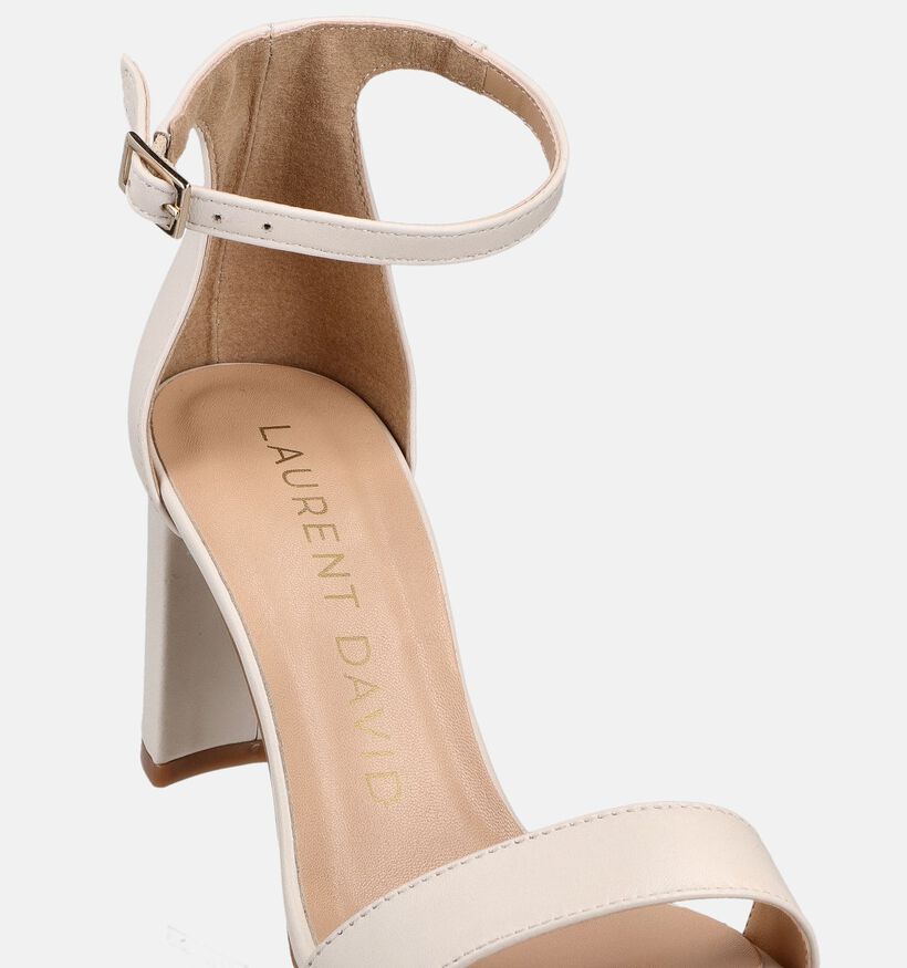 Laurent David Nappa Ghiaccio Ecru Sandalen met Bandje voor dames (374161)