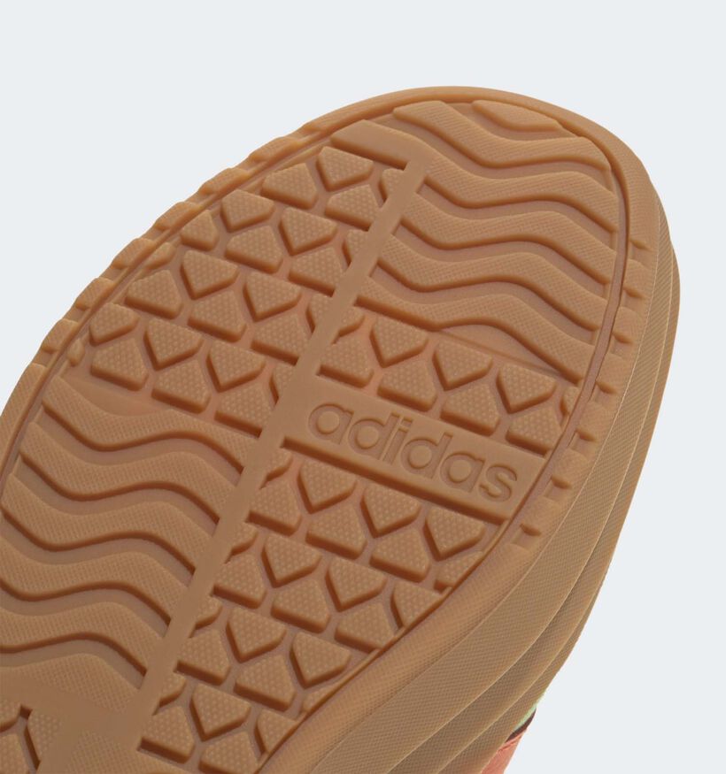 adidas VL Court Bold Groene/Oranje Sneakers voor jongens, meisjes (366062) - geschikt voor steunzolen