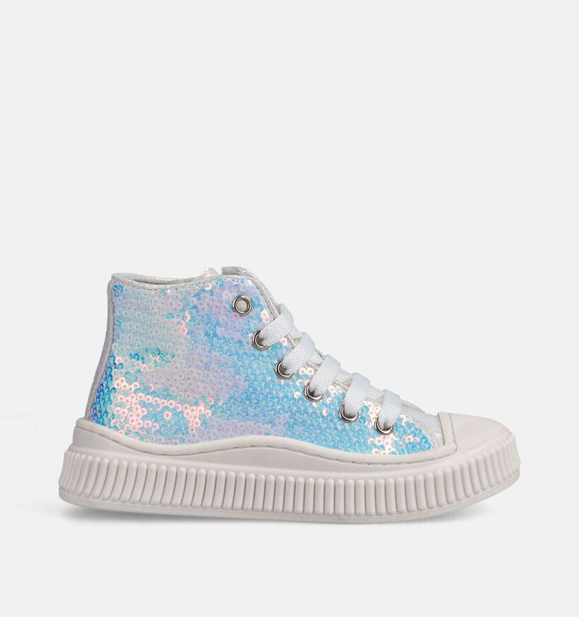 Beberlis Witte Hoge Sneakers Sequins voor meisjes (372115) - geschikt voor steunzolen