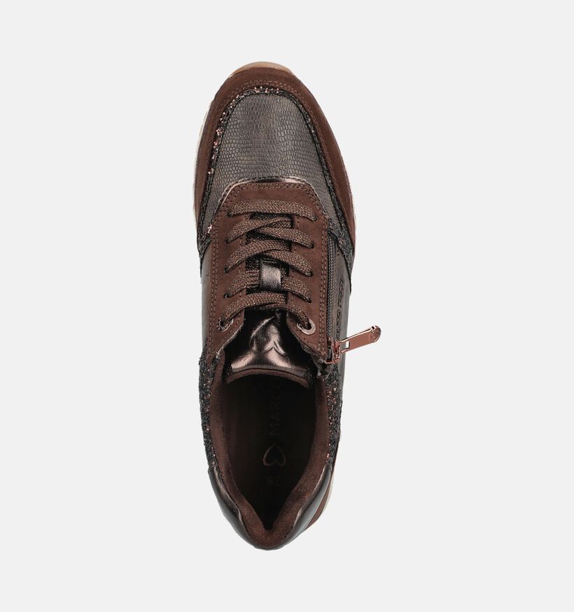 Marco Tozzi Donkerbruine Schoenen met Veter en Rits voor dames (376545) - geschikt voor steunzolen