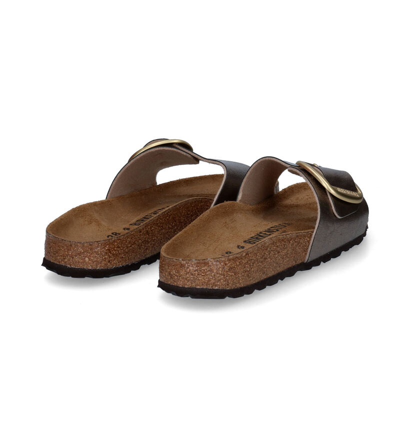 Birkenstock Madrid Birko-Flor Zwarte Slippers voor dames (338048)