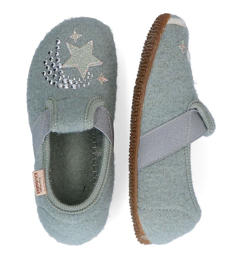 Living Kitzbühel Pantoufles fermées en Gris clair en laine (299789)