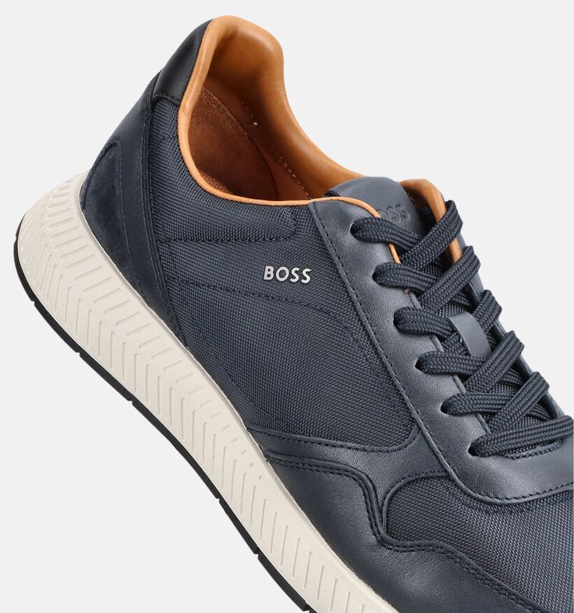BOSS Titanium Runn Chaussures plates en Bleu fonc&eacute; pour hommes (375712) - pour semelles orthop&eacute;diques