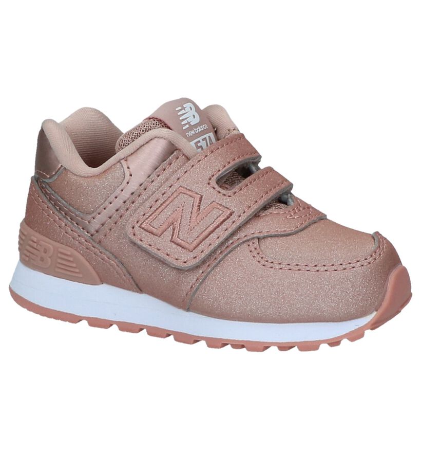 New Balance YV574 Baskets en Bleu en cuir (253359)