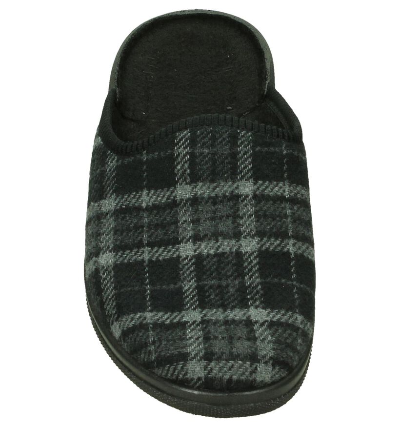 Slippers Comfort Grijze Open Pantoffels in stof (206078)