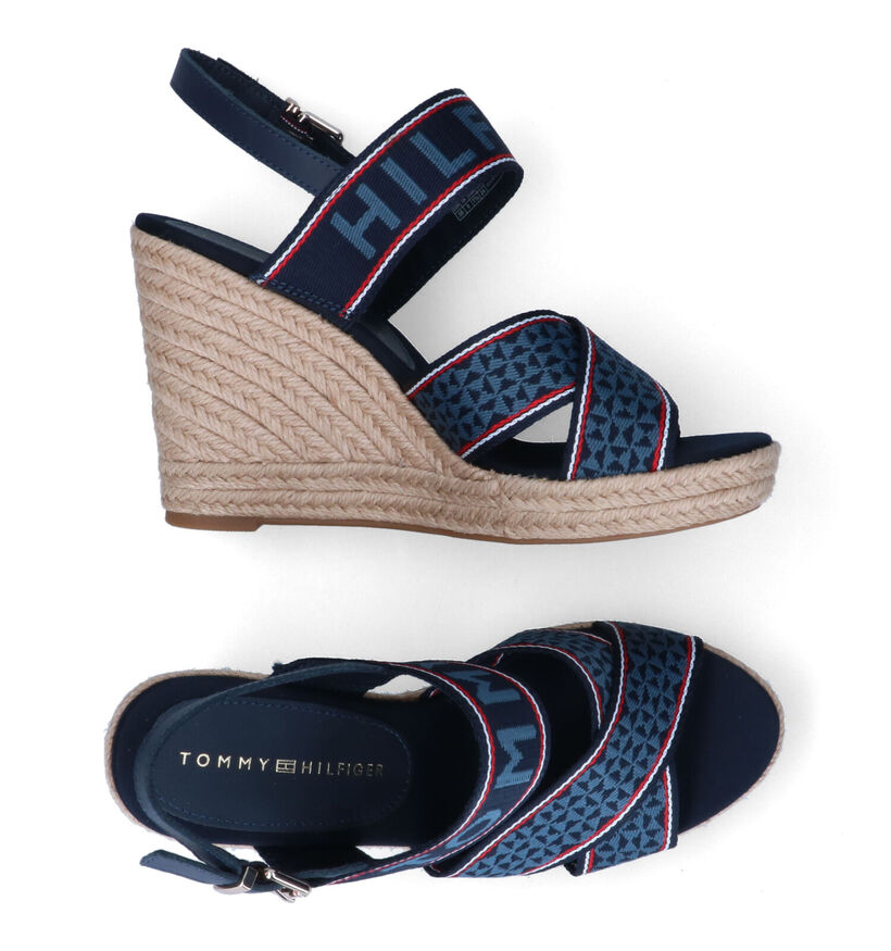 TH Tommy Webbing Blauwe Sandalen voor dames (304005)