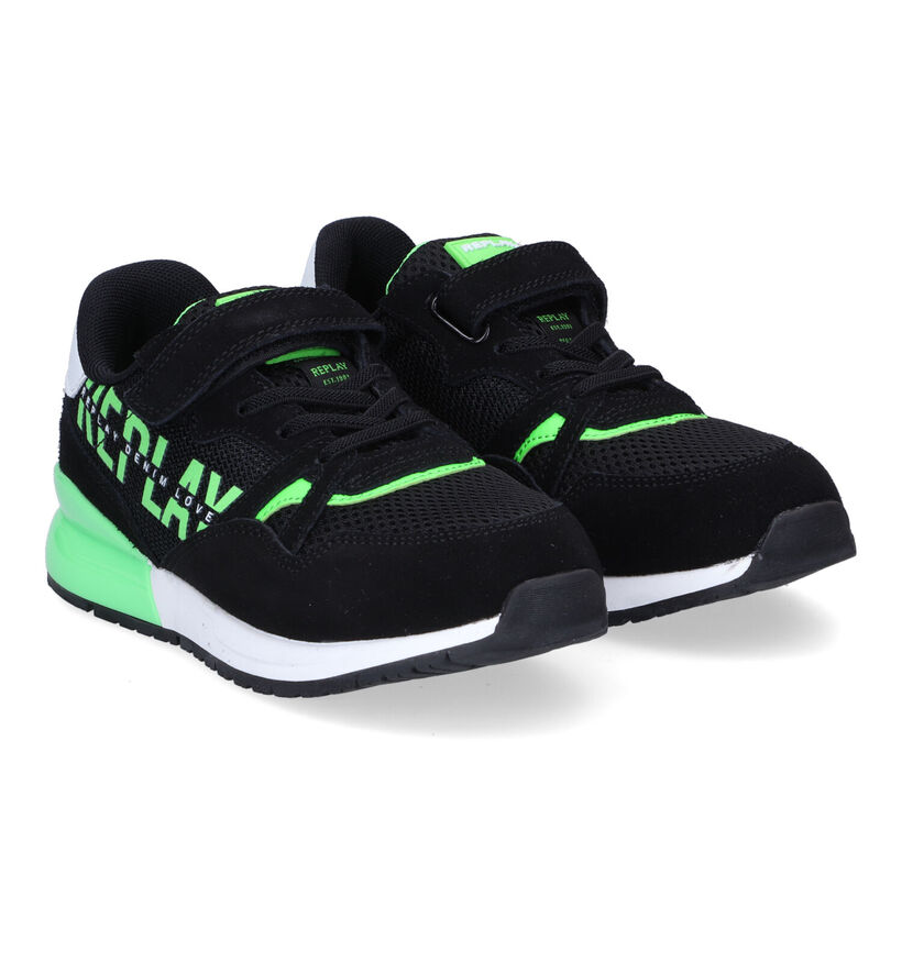 Replay Shoot JR Baskets en Noir pour garçons (306513) - pour semelles orthopédiques