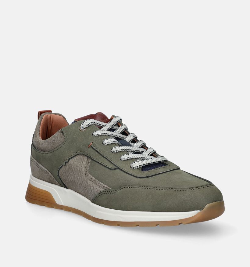 Bufflox Berlin Chaussures à lacets en Vert khaki pour hommes (353921) - pour semelles orthopédiques