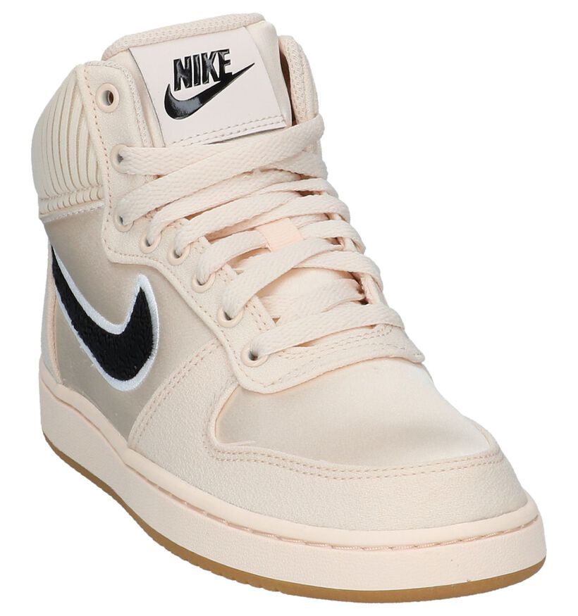 Beige Nike Ebernon Hoge Sneakers Satijnlook in stof (222187)