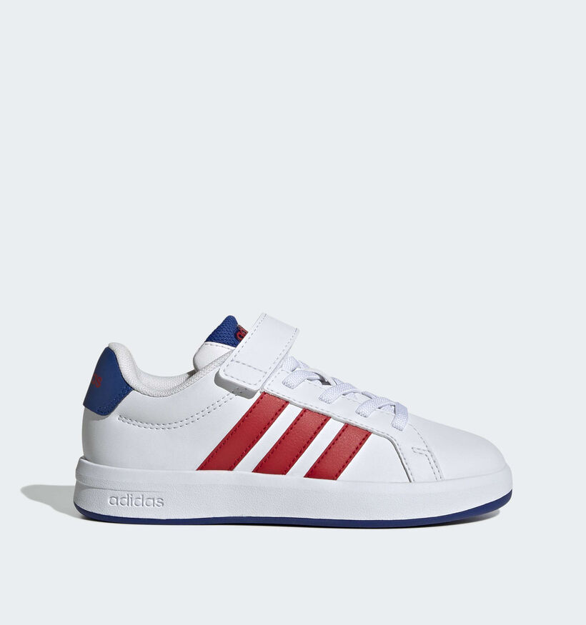 adidas Grand Court 3.0 Baskets basses en Blanc/Multi pour gar&ccedil;ons (375393)