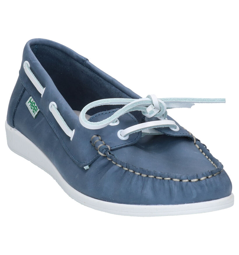 Hee Chaussures bateau en Bleu foncé en cuir (274036)