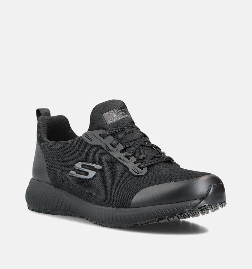 Skechers Work ISO Squad Relaxed Fit Zwarte Sneakers voor dames (347640)