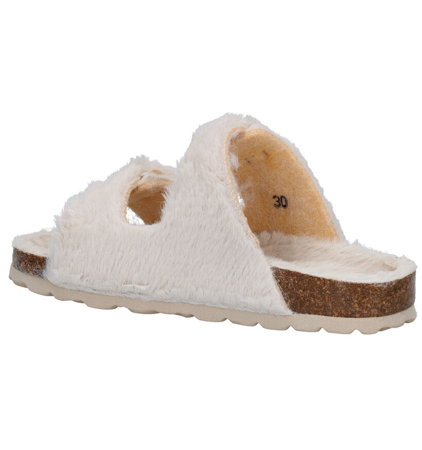 Milo & Mila Pantoufles ouvertes en Beige en textile (297049)