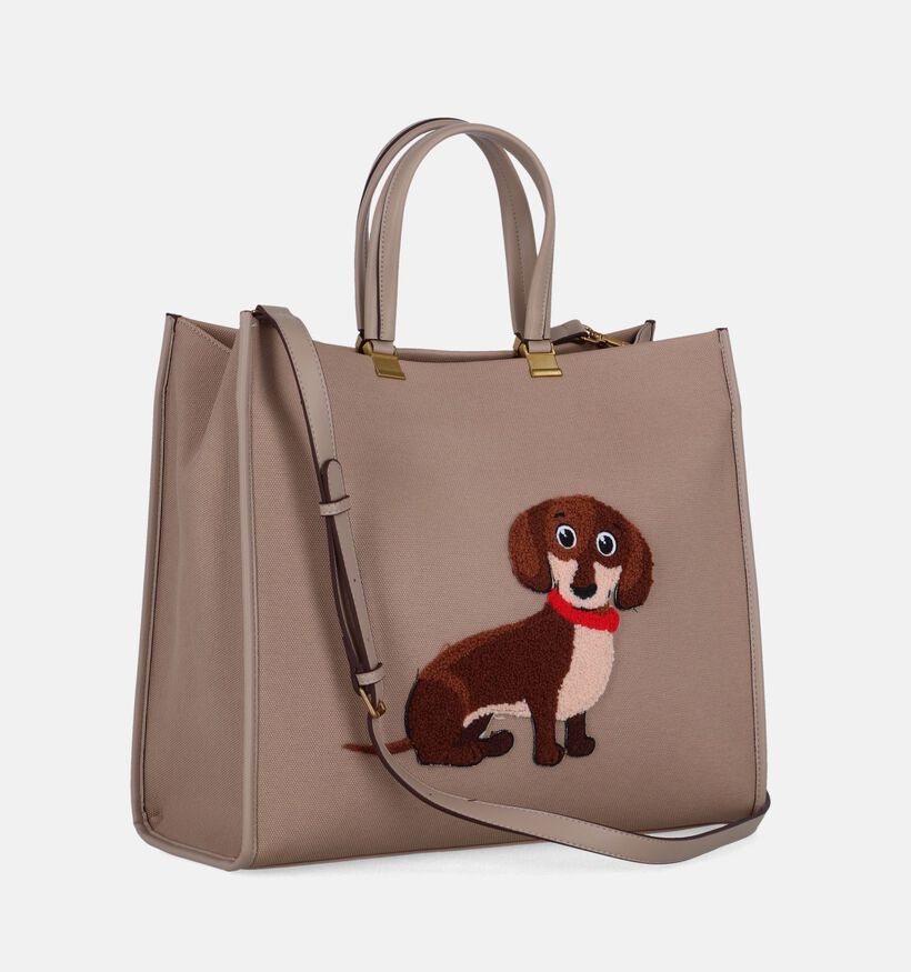 Laurent David Teckel Cabas avec fermeture &eacute;clair en Taupe pour femmes (333204)