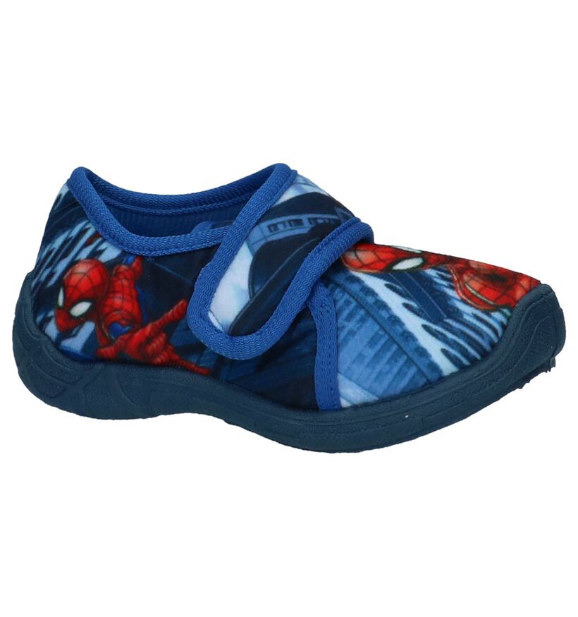 Donkerblauwe Spiderman Gesloten Pantoffels, , pdp