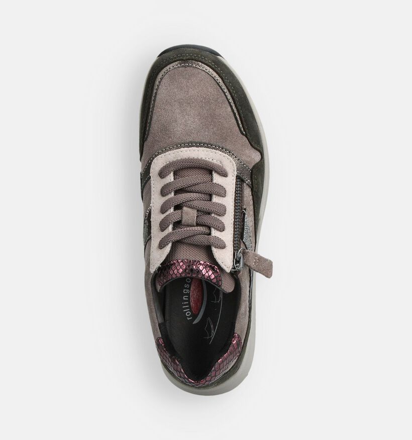 Gabor Rollingsoft Chaussures à lacets en Taupe pour femmes (360323) - pour semelles orthopédiques