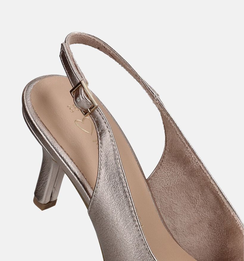 Marco Tozzi Escarpins slingback en Or pour femmes (367965)