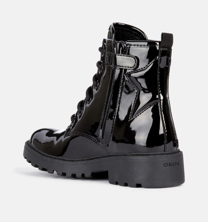 Geox Casey Boots &agrave; lacets en Noir pour filles (377788) - pour semelles orthop&eacute;diques