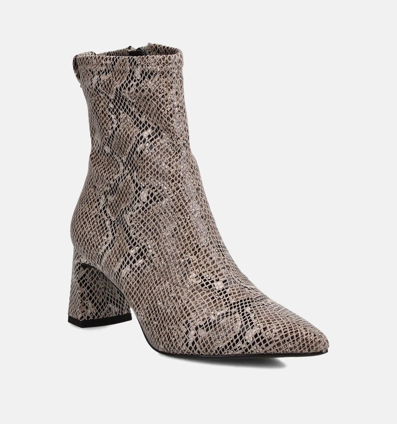Tamaris Snake Bottines à talons en Marron/Khaki Vert pour femmes (360653)
