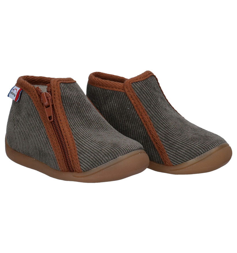 Bellamy Matou Kaki Pantoffels in stof (299229)