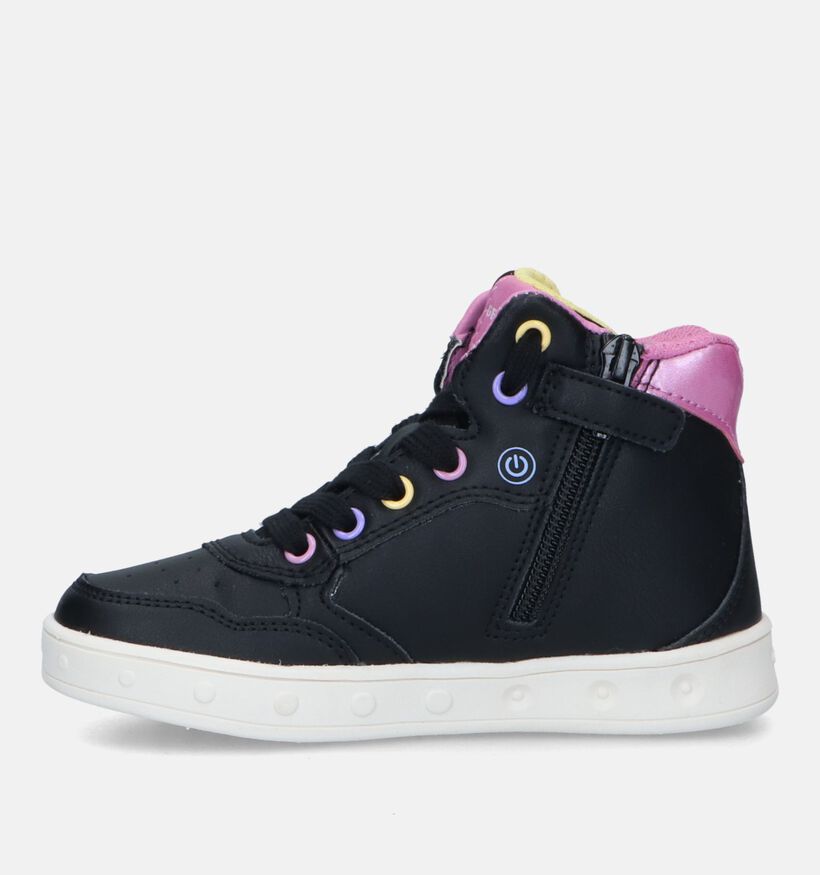 Geox Skylin Zwarte Sneakers Met Lichtjes voor meisjes (329951) - geschikt voor steunzolen