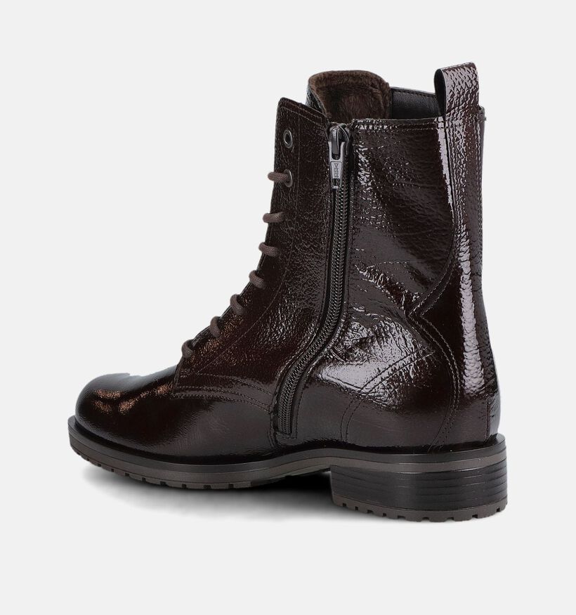 Gabor Donkerbruine Boots met Veters en Rits voor dames (380079) - geschikt voor steunzolen