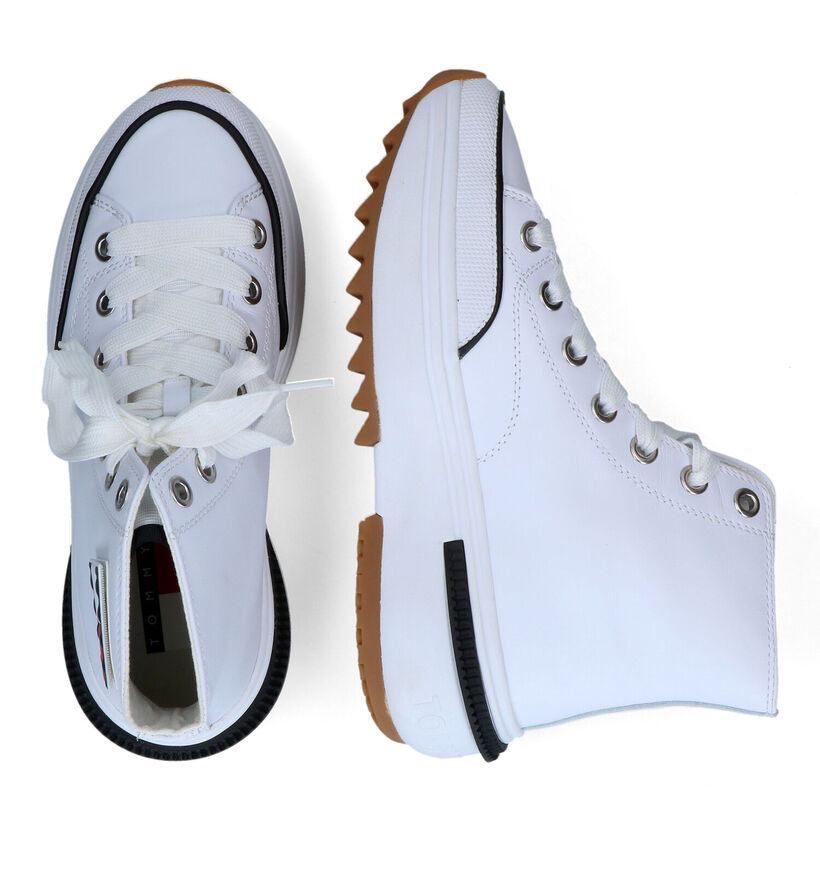 Tommy Hilfiger Mid Run Witte Sneakers in kunstleer (310706)