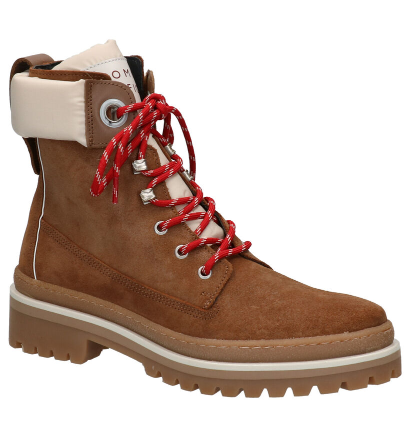 Tommy Hilfiger Boots à lacets en Cognac en daim (255931)