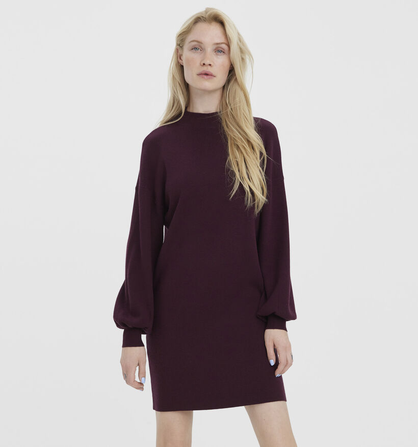 Vero Moda Nancy Bordeaux Jurk met Lange Mouwen voor dames (361180)