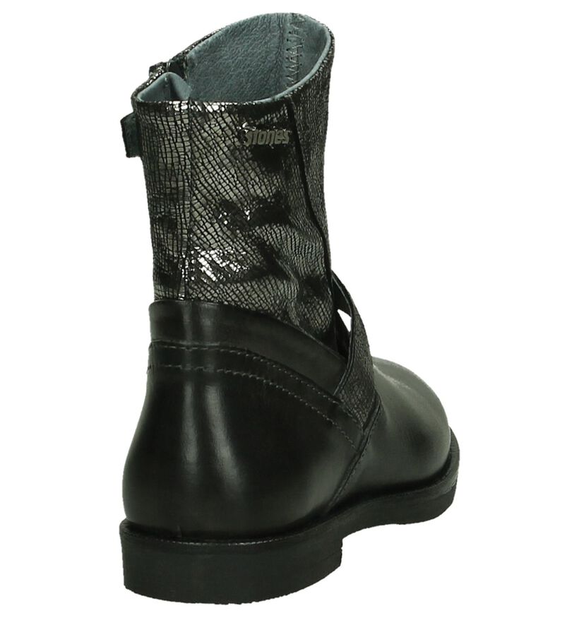 STONES and BONES Bottes basses en Noir en cuir (200658)