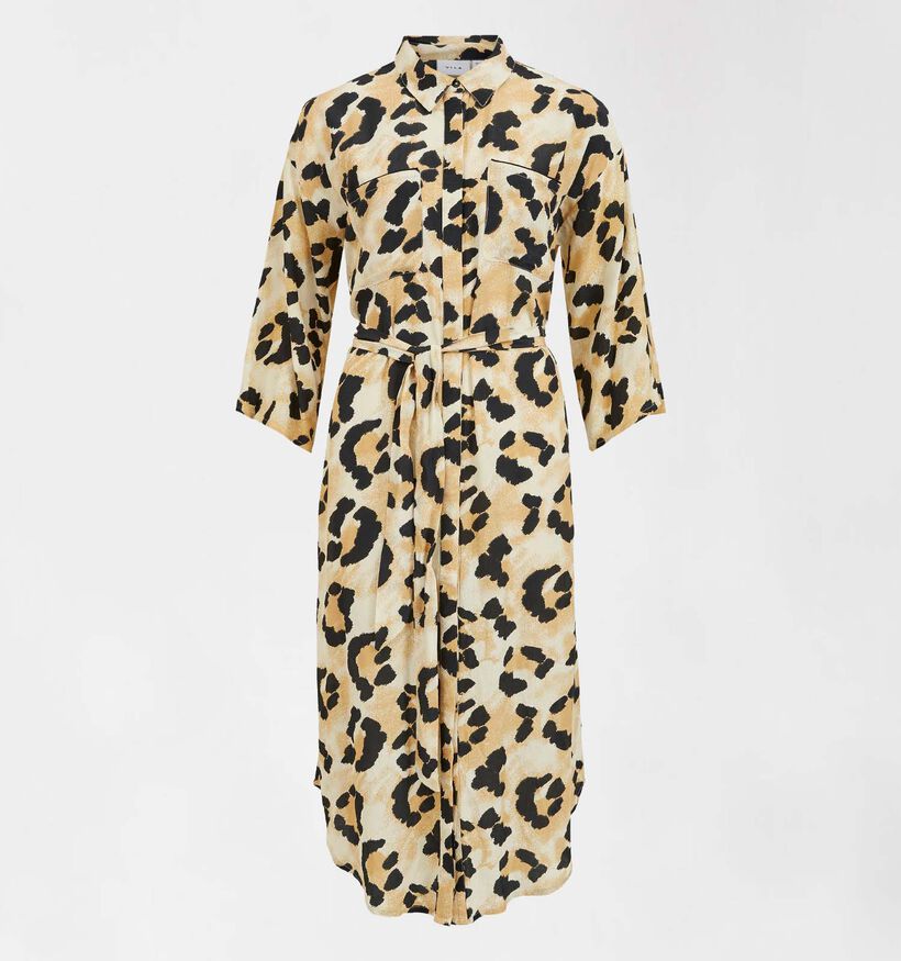 Vila Robe Chemise en Beige Leopard (310003)