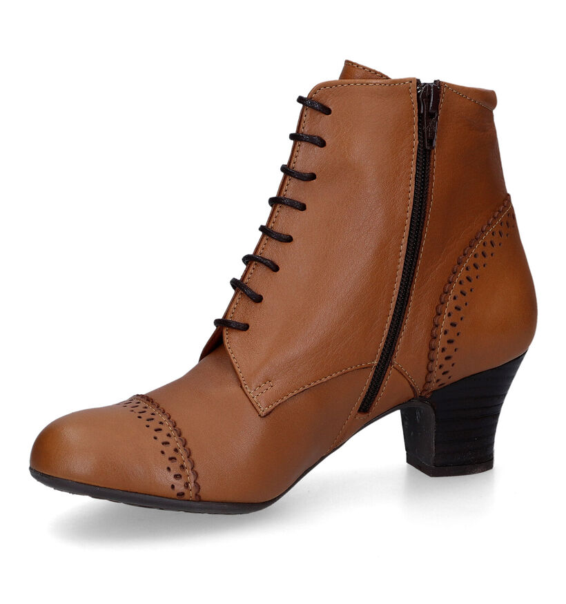 Brako Bottines à lacets en Cognac en cuir (317322)