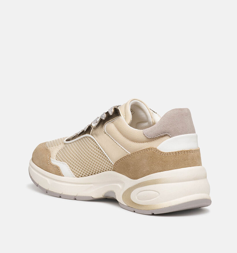 Geox Zarvia Beige Sneakers voor dames (368196) - geschikt voor steunzolen