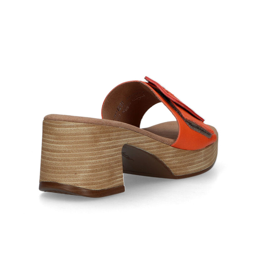 Comfort Nu-pieds à talons en Orange pour femmes (323429)