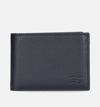 Crinkles Portemonnees Zwart/Cognac/Bruin