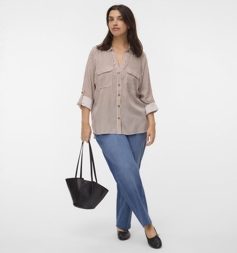 Vero Moda Curve Bumpy Bruine Hemd voor dames (381431)