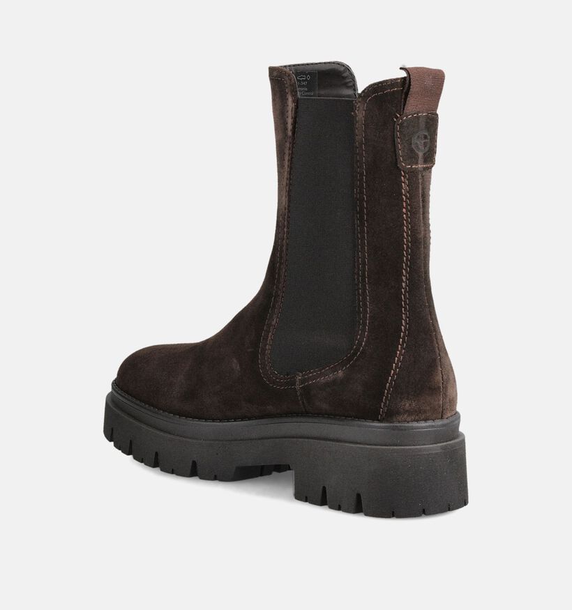Tamaris Donkerbruine Boots Chelsea voor dames (376633)