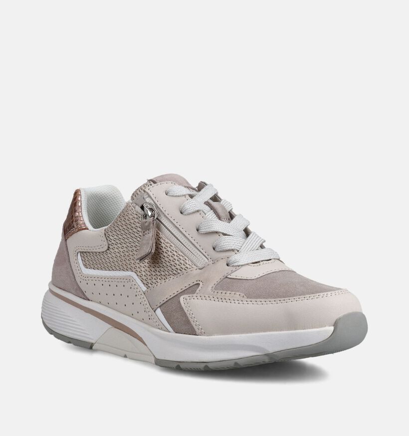 Gabor Rollingsoft Taupe Veterschoenen voor dames (368387) - geschikt voor steunzolen