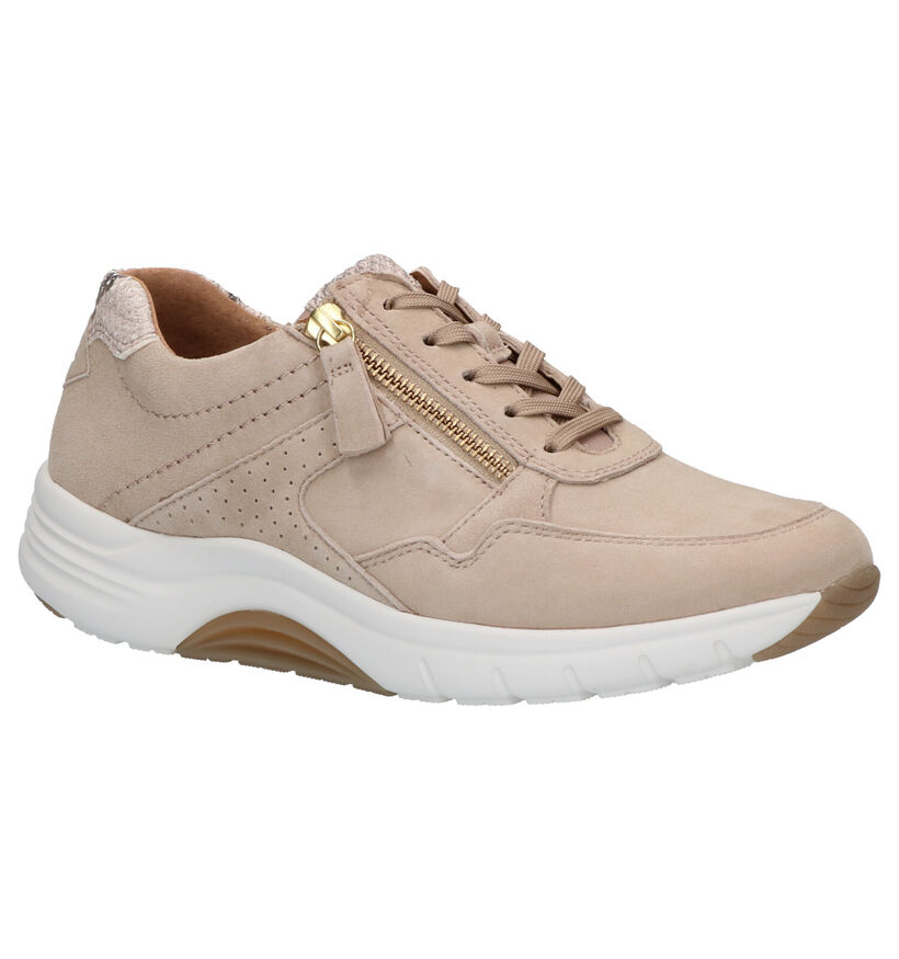 Gabor Rollingsoft Chaussures à lacets en Beige en daim (271526)