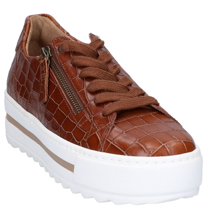 Gabor Optifit Chaussures à Lacets en Cognac en cuir (282456)