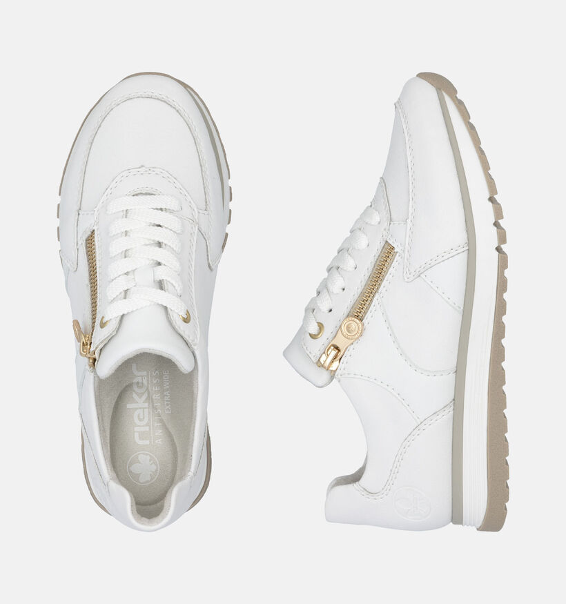 Rieker Baskets casual en Blanc pour femmes (351239) - pour semelles orthopédiques