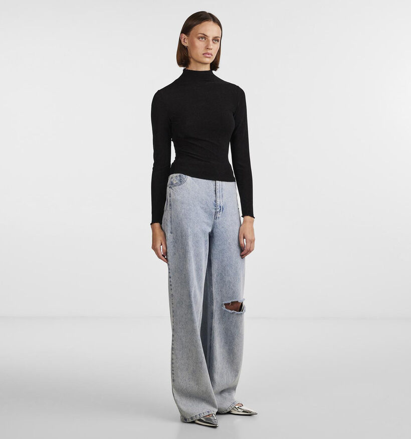 Pieces Sandra Zwarte Longsleeve voor dames (348359)