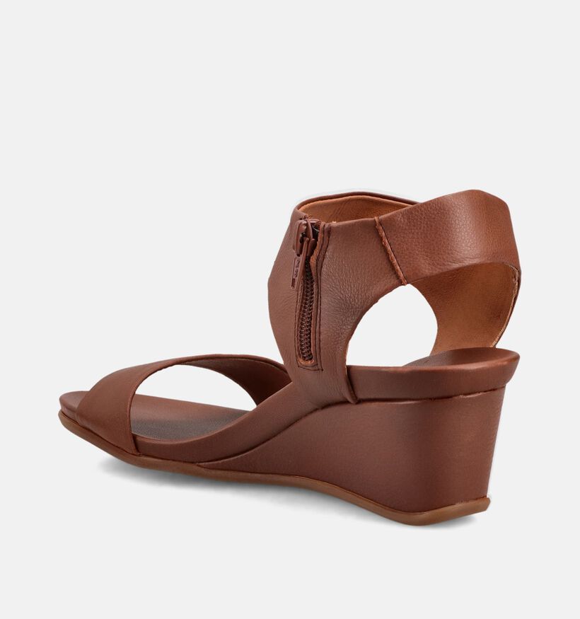 Weekend Cognac Sandalen op sleehak voor dames (373642)