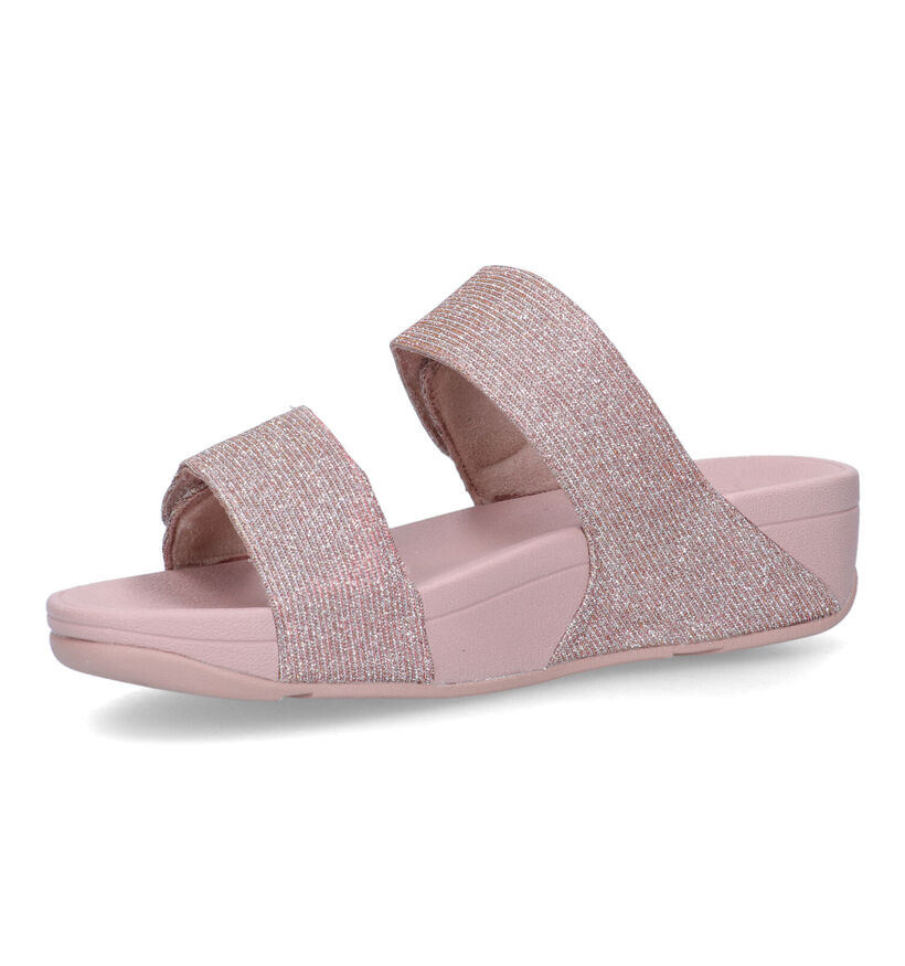 FitFlop Lulu Adjustable Shimmerlux Rose Gold Slippers voor dames (320474)