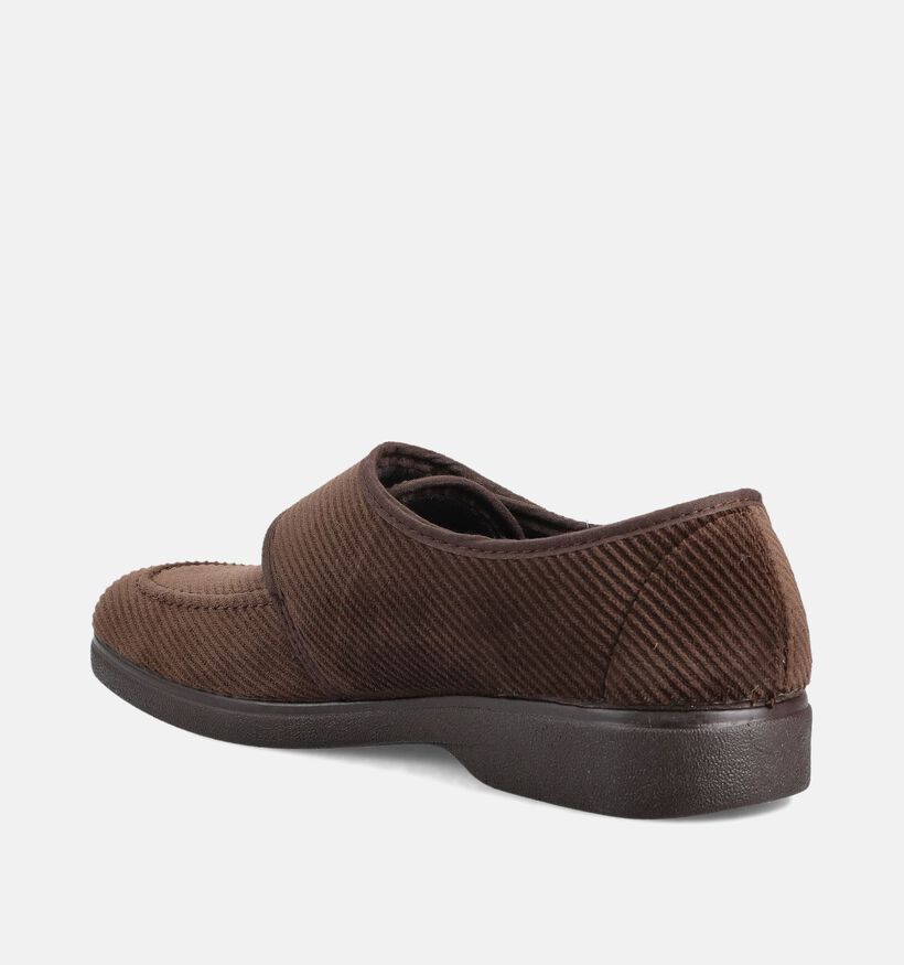 Torfs Home Pantoufles ferm&eacute;es en Brun fonc&eacute; pour hommes (381339)