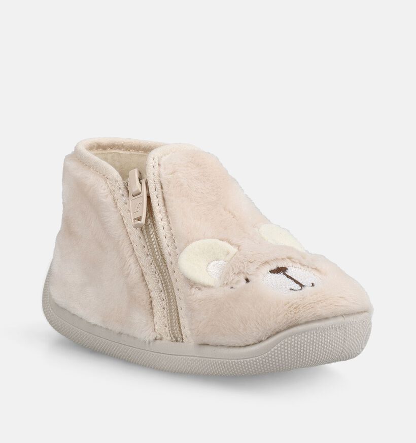 Milo & Mila Graff Ecru Pantoffels voor meisjes (381103) - geschikt voor steunzolen