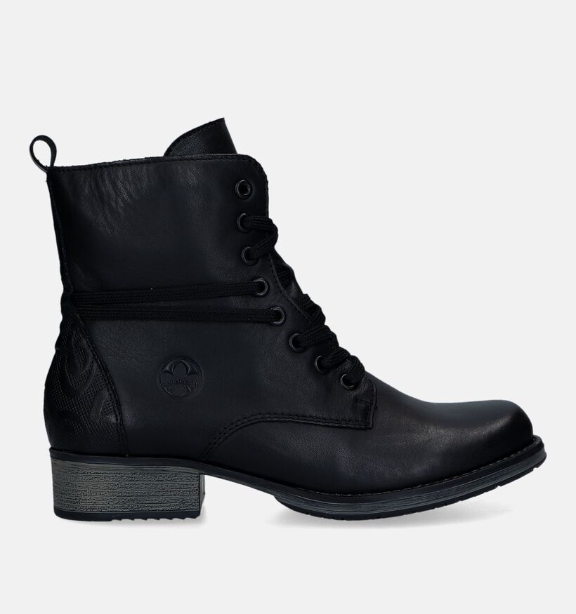 Rieker Zwarte Bottines met veters voor dames (331613) - geschikt voor steunzolen