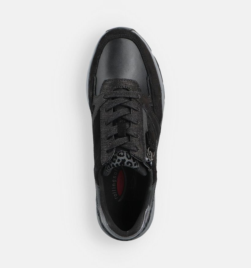 Gabor RollingSoft Zwarte Sneakers voor dames (360321) - geschikt voor steunzolen